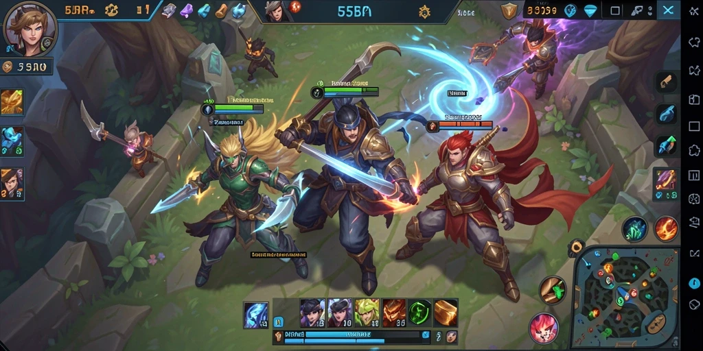Tampilan menarik dari gameplay seru 55RP MOBA.