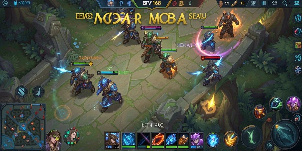 Tangkapan layar gameplay seru di BTV168 MOBA.
