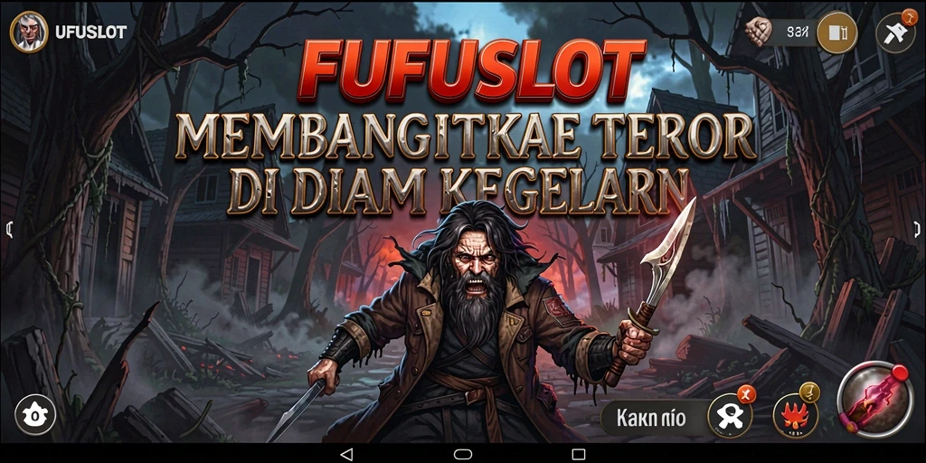 Tangkapan layar gameplay FUFUSLOT menunjukkan suasana horor yang mencekam.