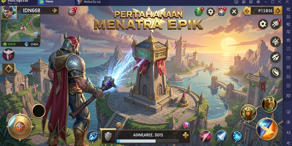 Tampilan gameplay <strong>IDN668</strong> yang seru dan menantang di medan perang Tower Defense.