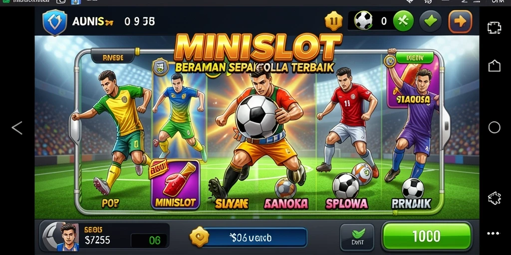 Screenshot gameplay <strong>MINISLOT</strong> yang menampilkan suasana pertandingan sepak bola.