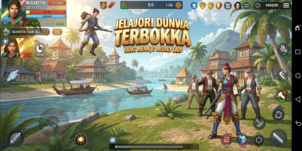 Screenshot menunjukkan karakter pemain menjelajahi dunia terbuka NUSABET88.