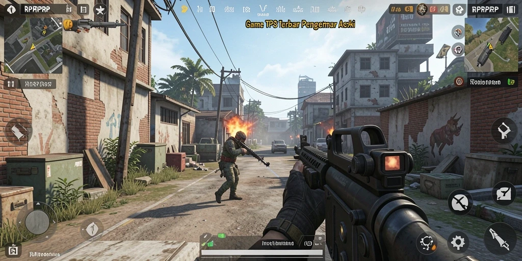 Screenshot yang menunjukkan aksi seru dalam gameplay TPS.