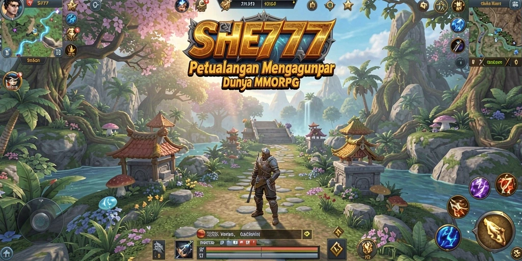 Gameplay SHE777 yang menampilkan pertarungan dan eksplorasi dunia fantastis.