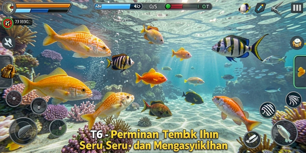 Screenshot utama dari gameplay Tembak Ikan yang seru.