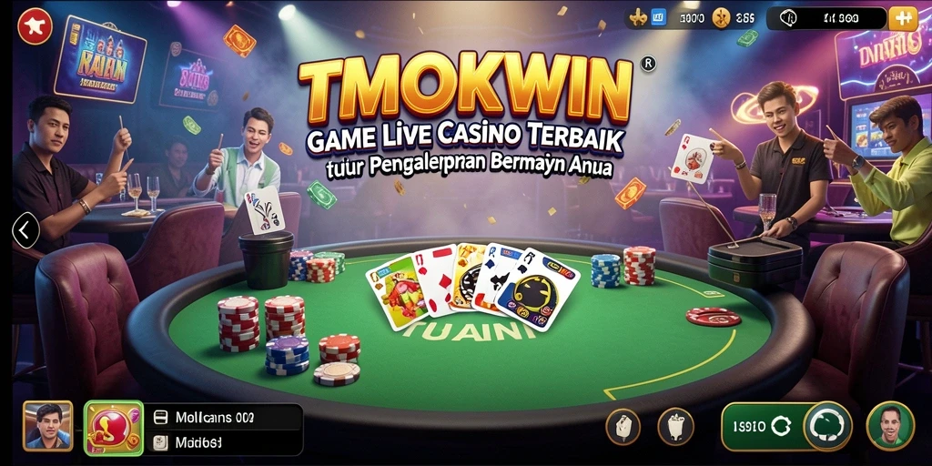 Tampilan gameplay Live Casino yang seru dan interaktif di TMOKWIN.
